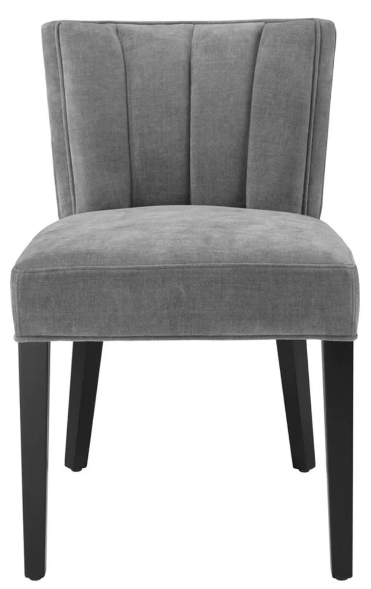 Luxury dining room chair gray / black 51 x 62 x H. 82 cm - Luxury dining room furniture