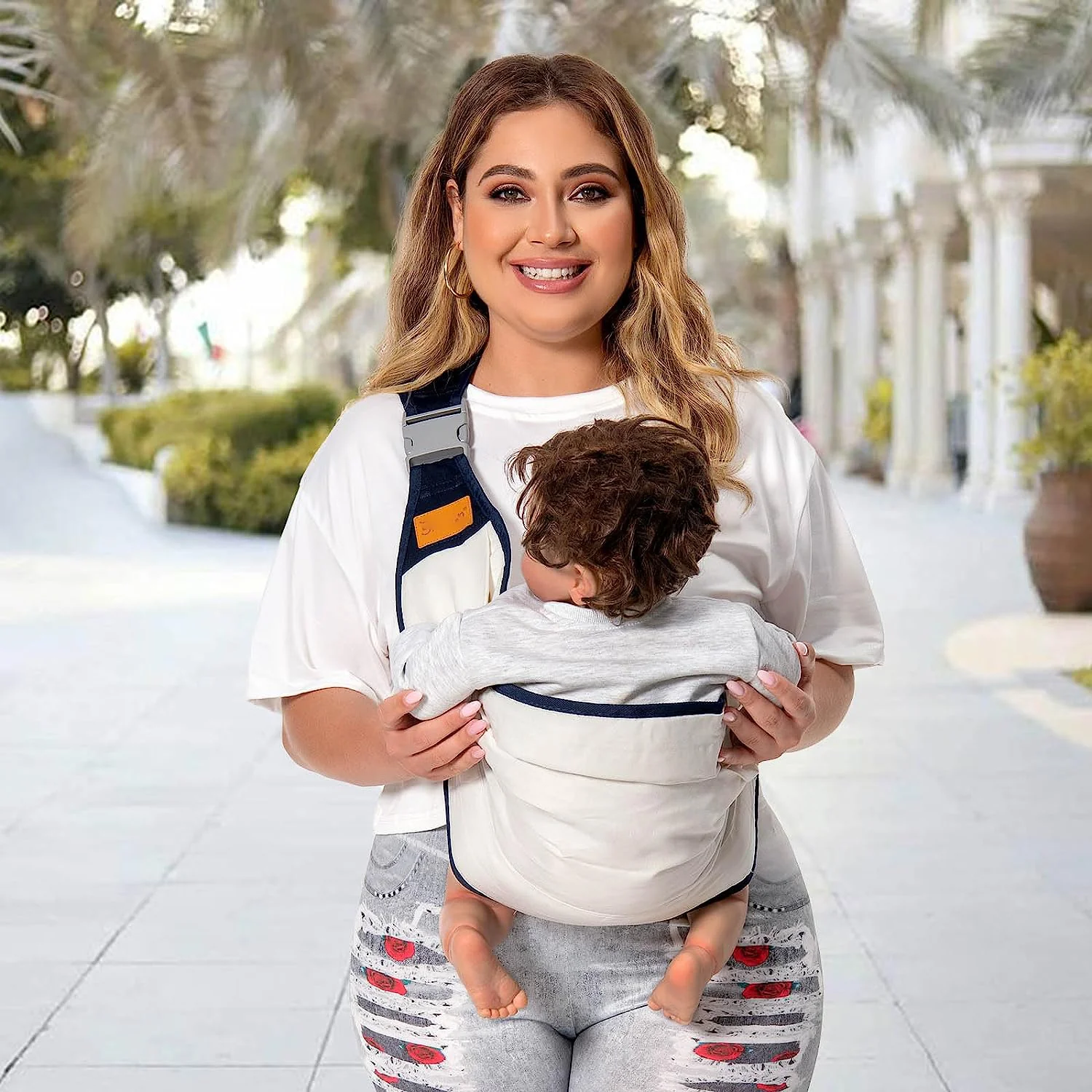 Babytrage für Neugeborene bis Kleinkinder, leichte Babytrage, Babytragetuch, Baby-Hüftsitztrage für Kleinkindertrage, Babyhaltertrage, Stilltrage, Tragkraft 3,6–20,3 kg, Grau