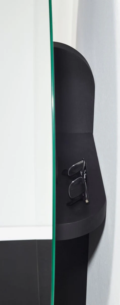 Luxury mirror / wall mirror with shelf black 100 x 20 x H. 115 cm - luxury furniture