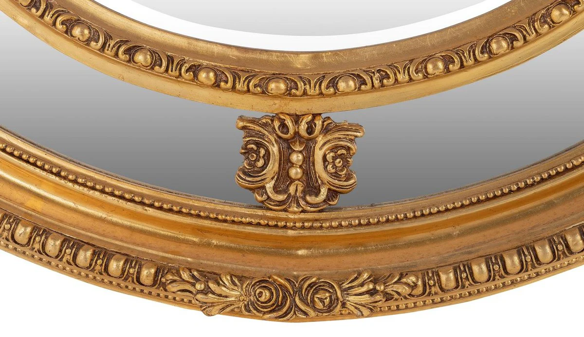 Luxury Baroque Wall Mirror Oval Gold 120 cm - Solid and Heavy - Golden Mirror