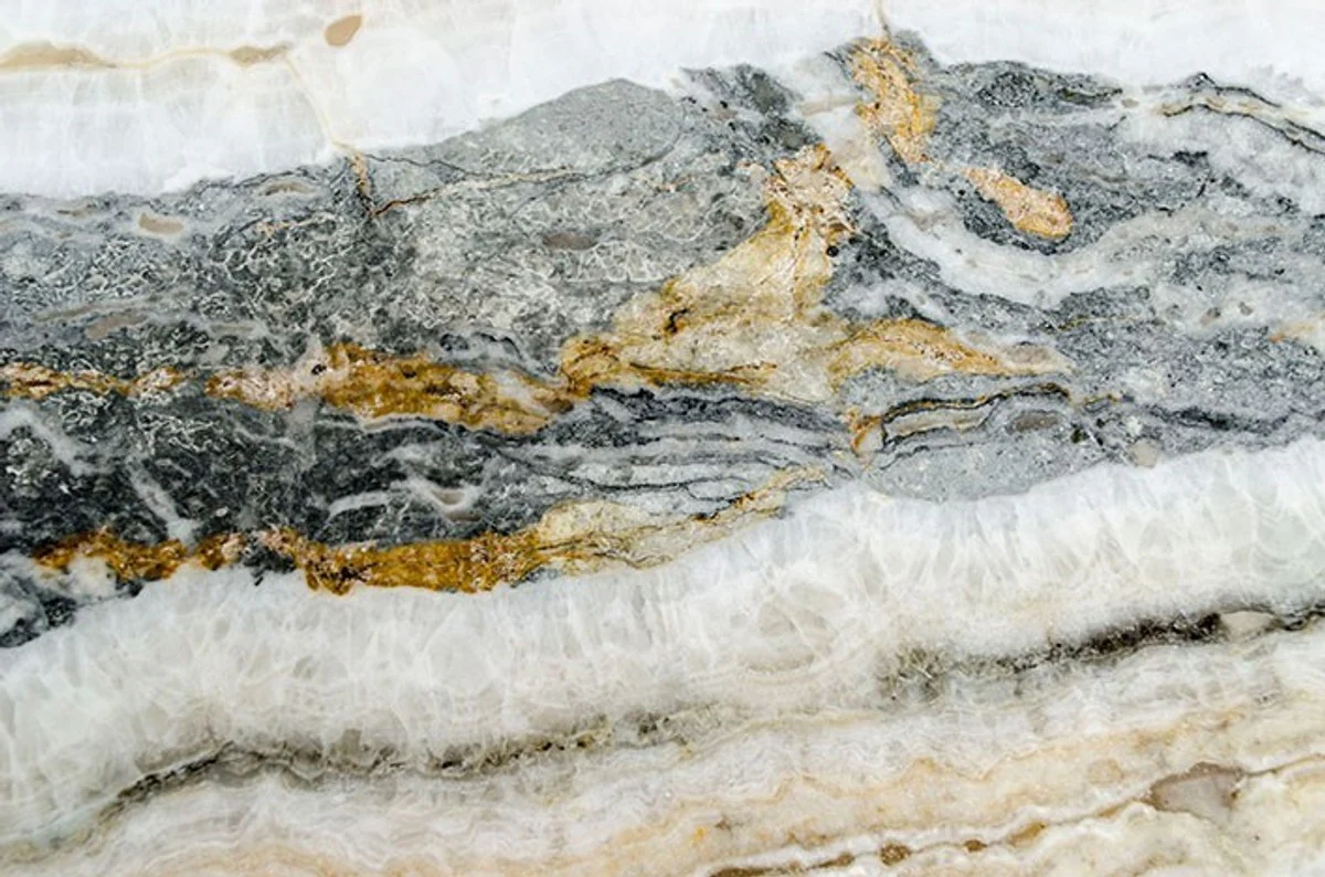 Art Deco side table onyx / metal 120 x 40 cm - Art Nouveau table - furniture console