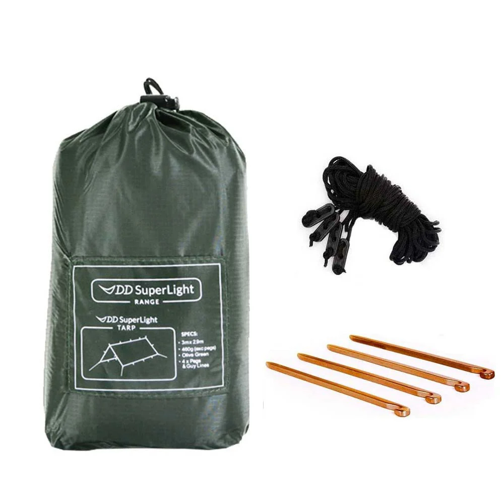 DD Hängematten Superlight Tarp 3x2,9 - Verde oliva - Toldo Bushcraft