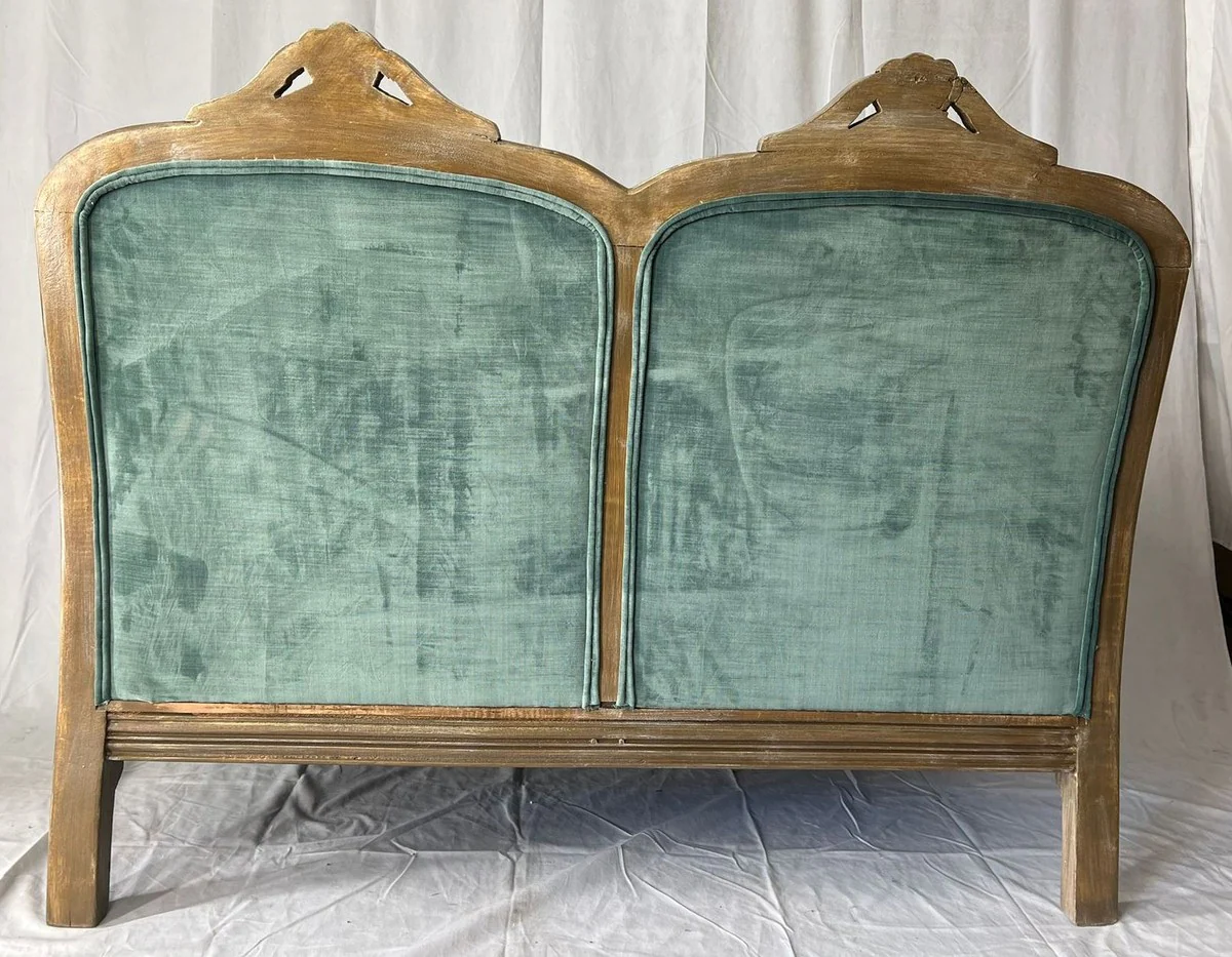 Luxus Barock Sofa Grün / Braun 120 cm - Barockstil Möbel