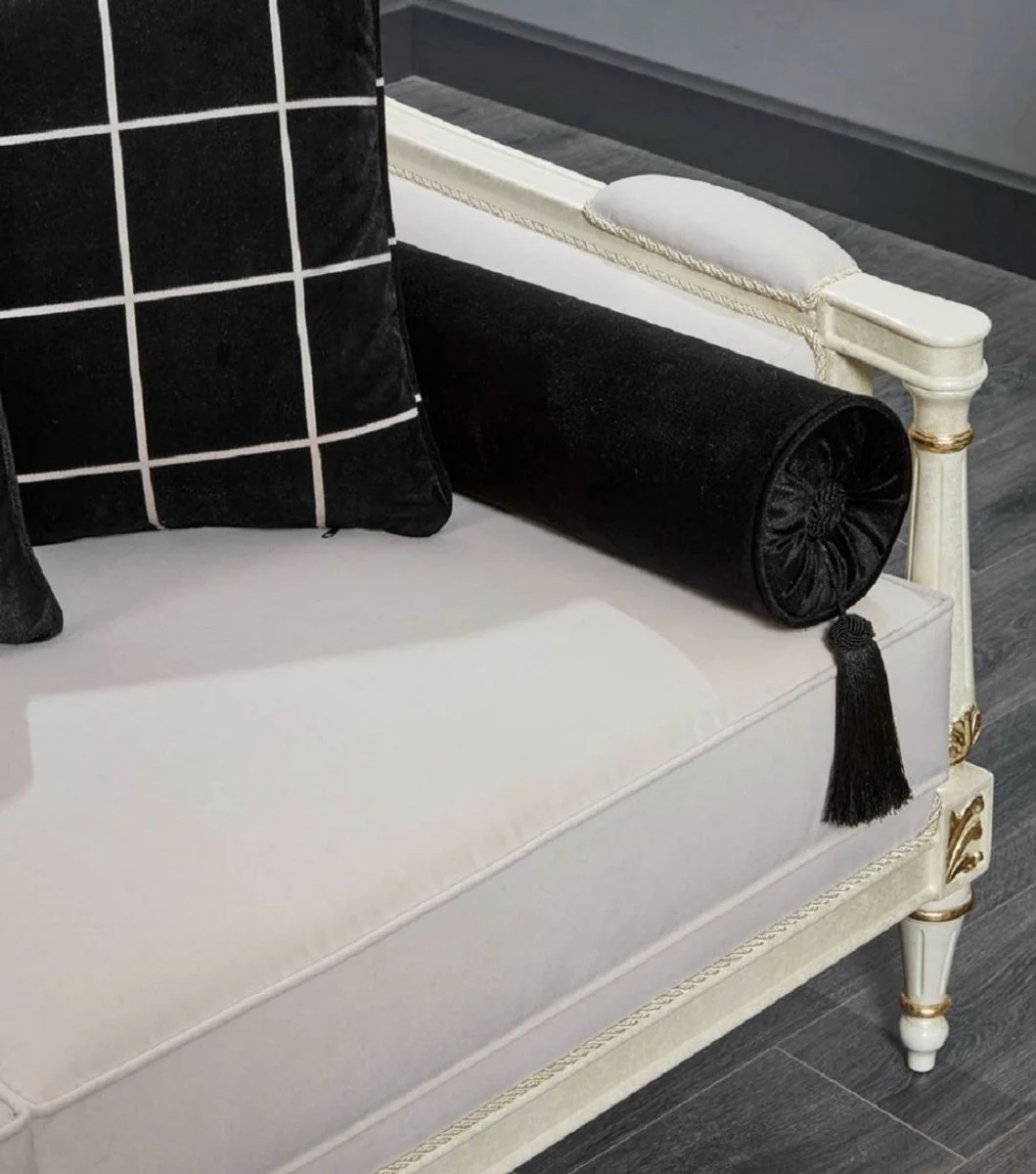 Luxury Baroque Sofa White / Gray / Black / Gold 260 cm - Baroque Living Room Furniture