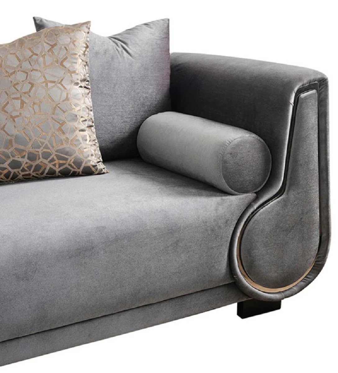 Luxury 3 Seater Sofa Gray / Silver / Black - Elegant Living Room Sofa - Luxury Living Room Furniture - Luxury Collection