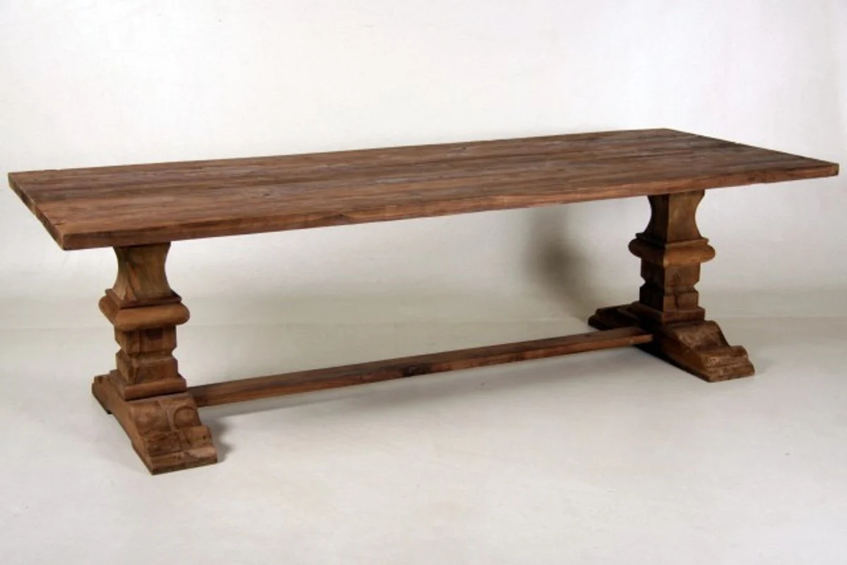 Vintage teak dining table wood colors rustic solid - country house style table teak