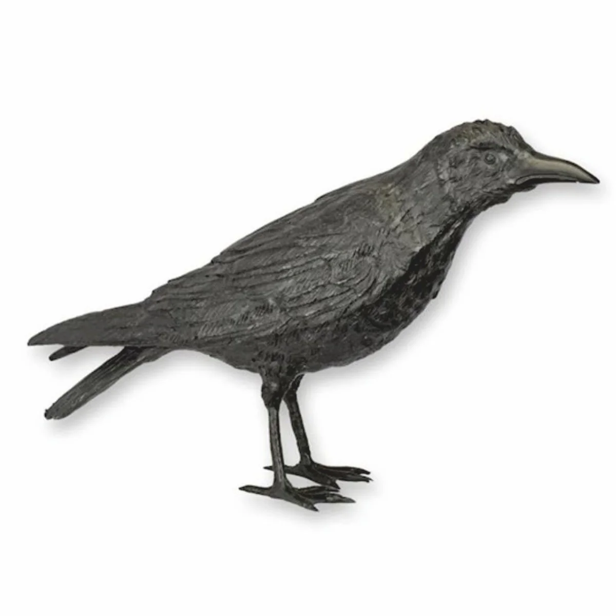Luxus Bronze Skulptur Vogel Rabe Schwarz 55,5 cm - Deko Figur