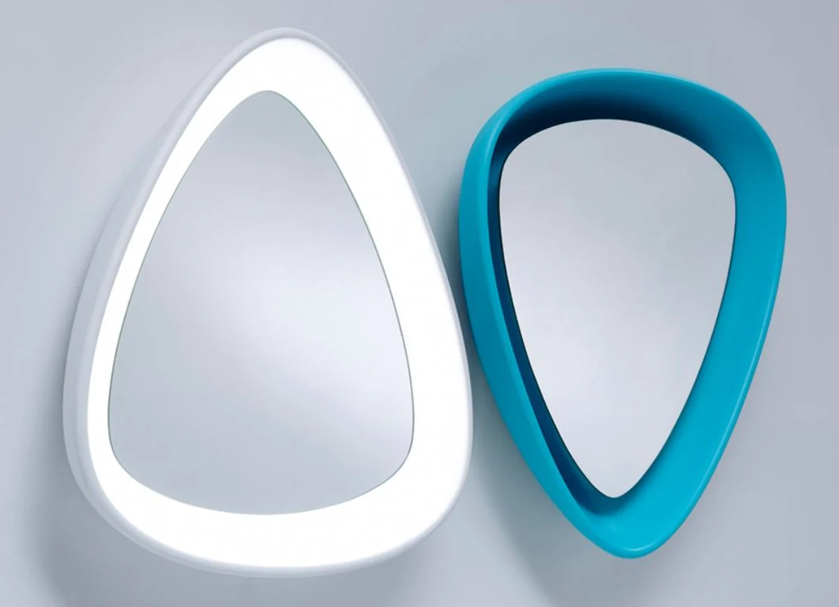 Luxury designer mirror blue 64 x H. 63 cm - designer wall mirror with light