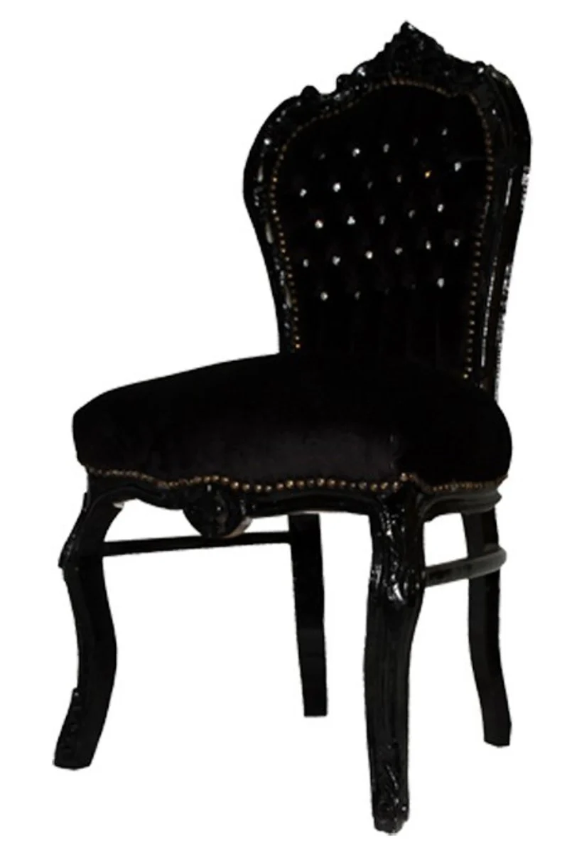 Baroque Dining Chair Black / Black Bling Bling