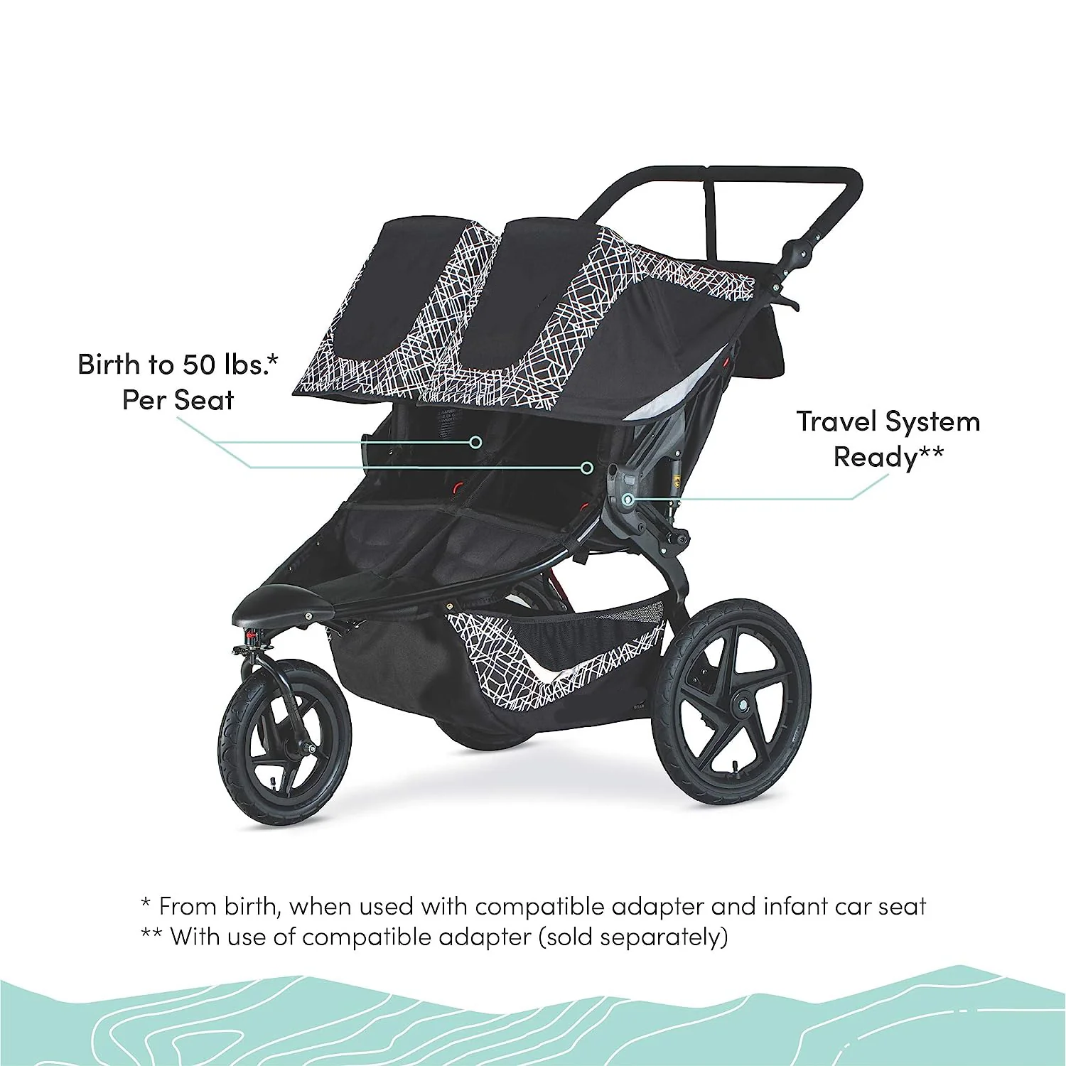 Gear Revolution Flex 3.0 Jogging-Kinderwagen, Lunar – Ultrareflektierende Akzente