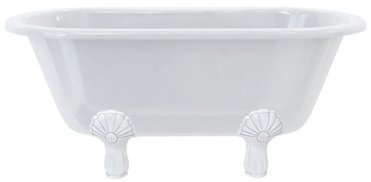 Luxury Art Nouveau bathtub white / white 150 x 75 x H. 63.5 cm - Freestanding retro acrylic bathtub - Retro bathroom furniture