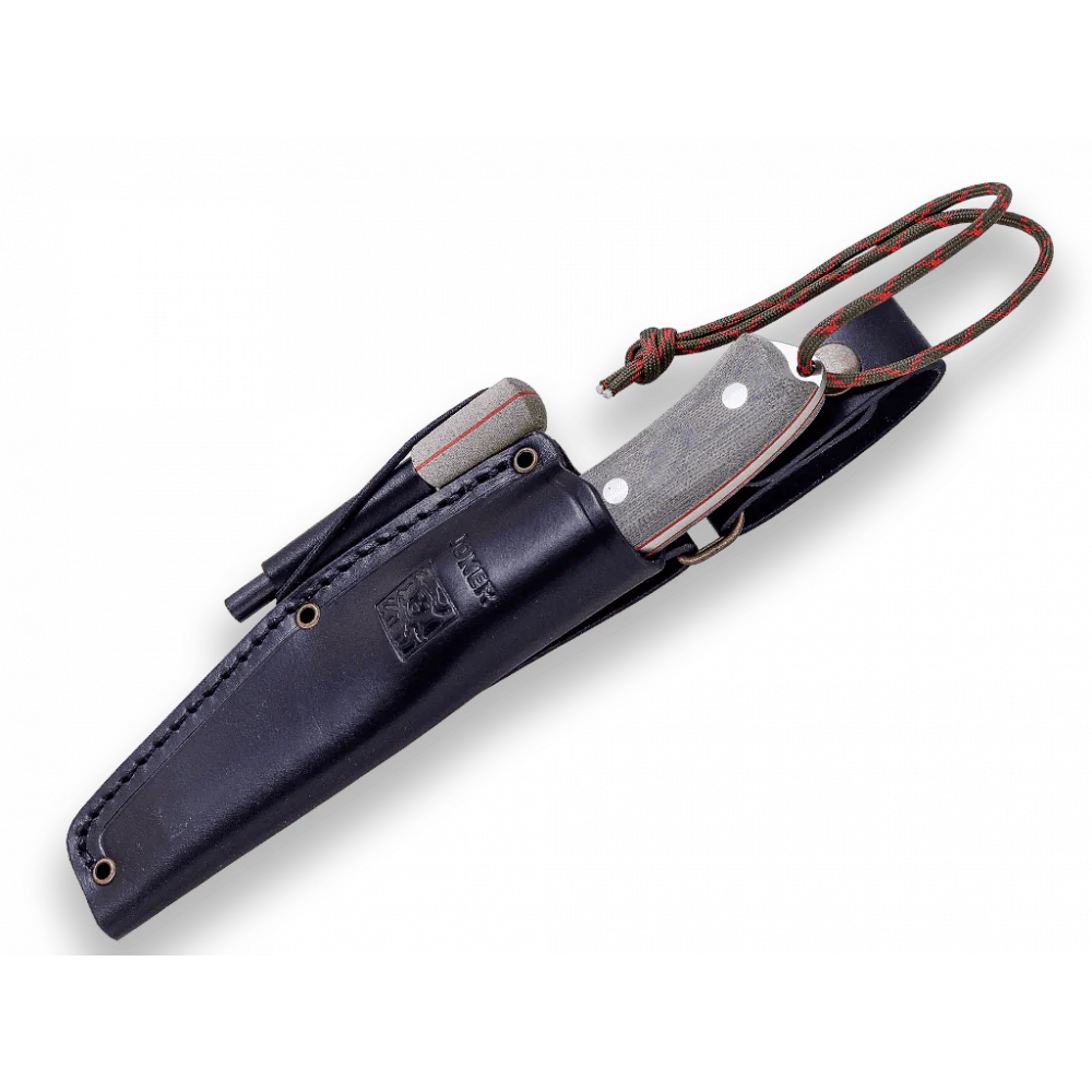 Joker Bushcrafter Micarta con ferrocerio - Cuchillo de supervivencia y buschcraft