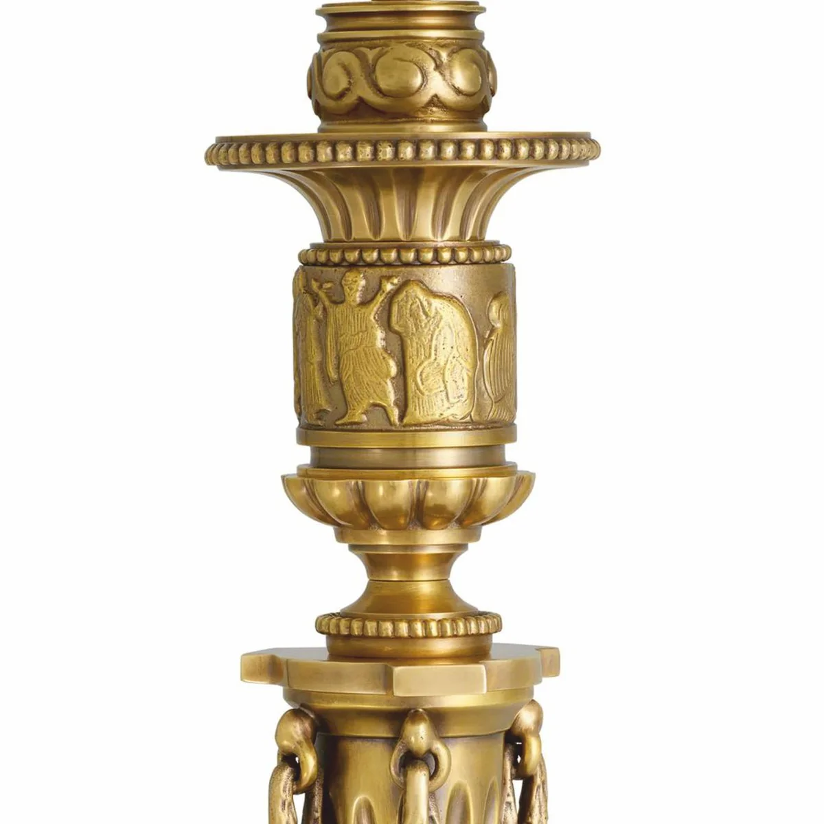 Luxury Baroque table lamp antique gold / red H. 83.5 cm - Baroque desk lamp
