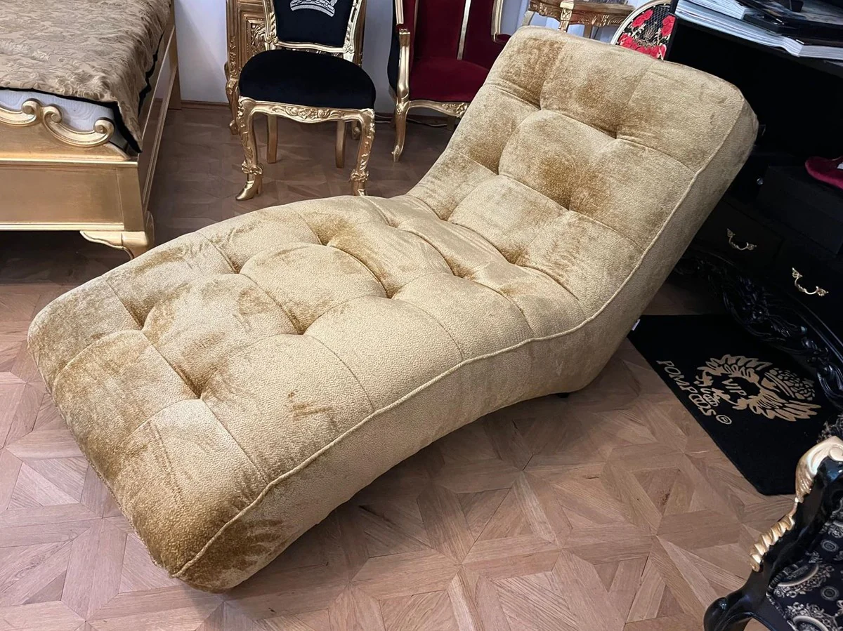 Luxury chaise longue relax lounger gold 170 cm