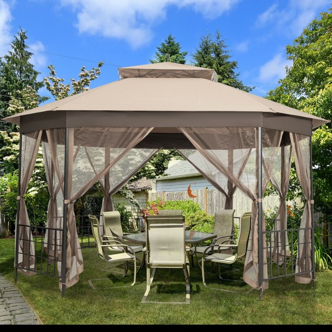 10 x 12 Octagonal Patio Gazebo mit Moskitonetz