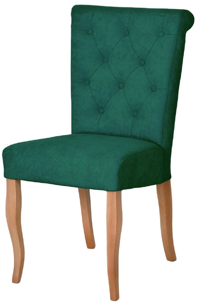 Chesterfield Neo Baroque Dining Room Chair Set of 6 Dark Green / Natural Colors - Kitchen Chairs Set - Dining Room Furniture - Chesterfield Furniture - Neo Baroque Furniture