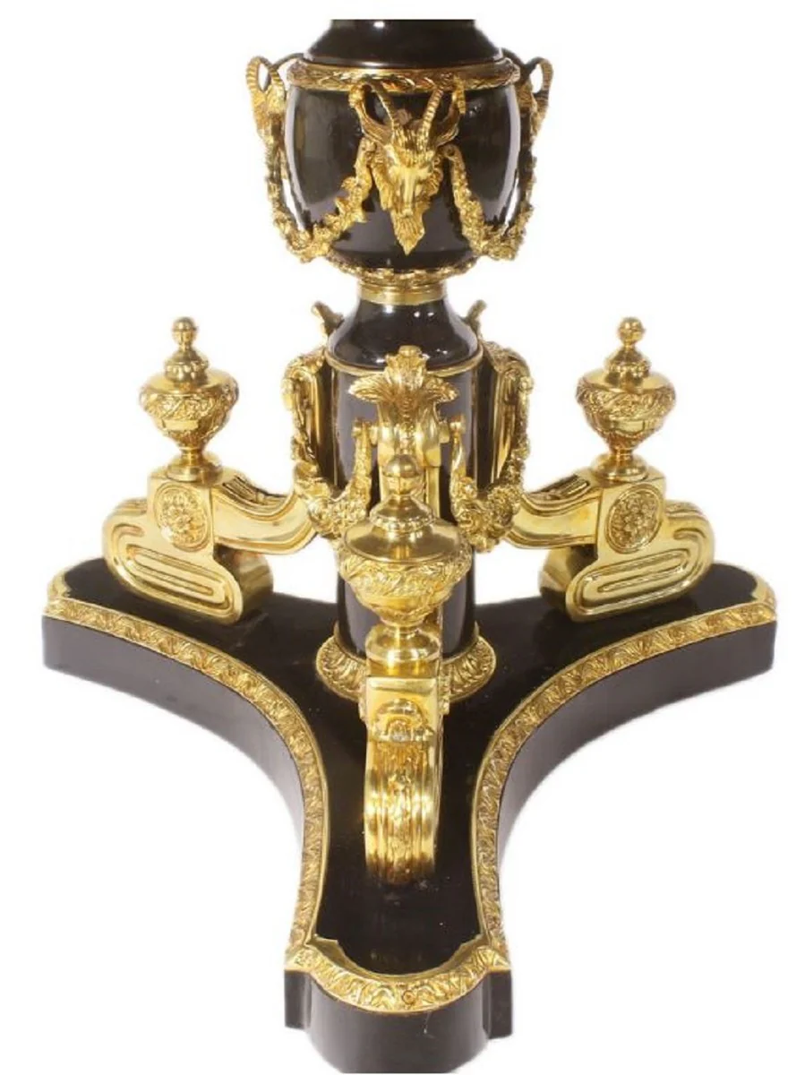 Baroque dining table dark brown / multicolored / gold - magnificent solid wood dining room table in baroque style - baroque dining room furniture - noble and magnificent