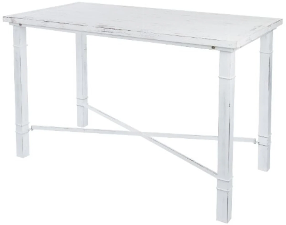 Country house style dining table antique white 100 x 50 x H. 70 cm - Small shabby chic dining room table