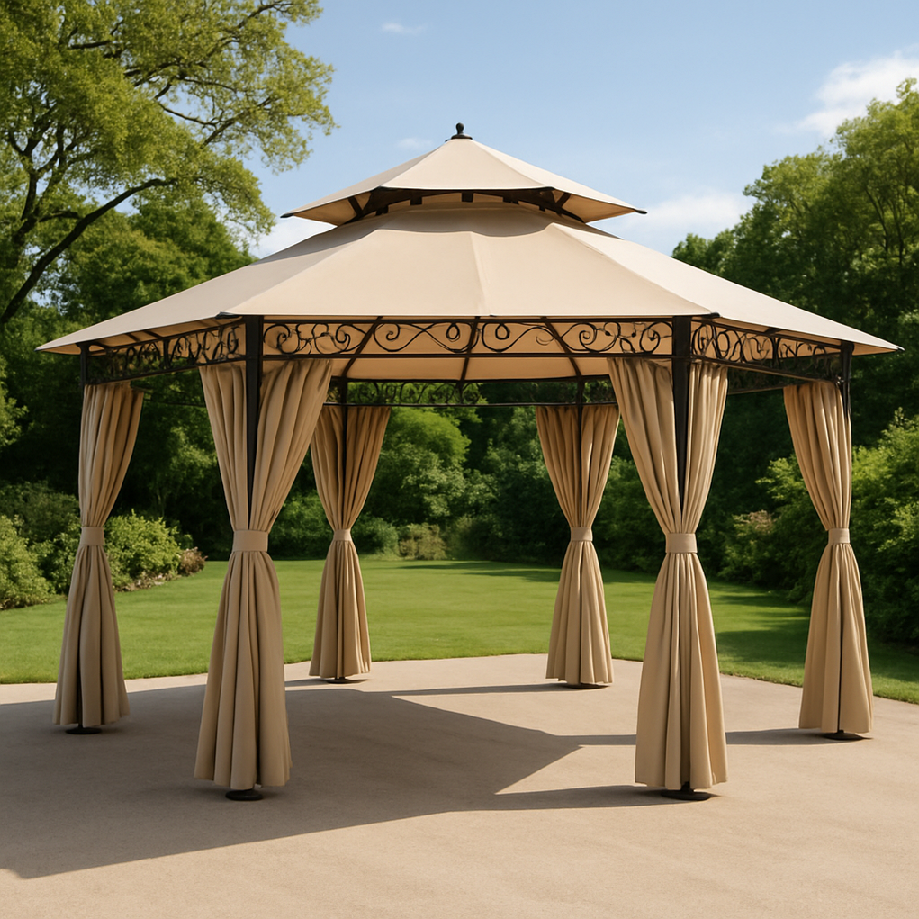 Gartenpavillon 400x300x290 cm Beige MowDOWe427ZD