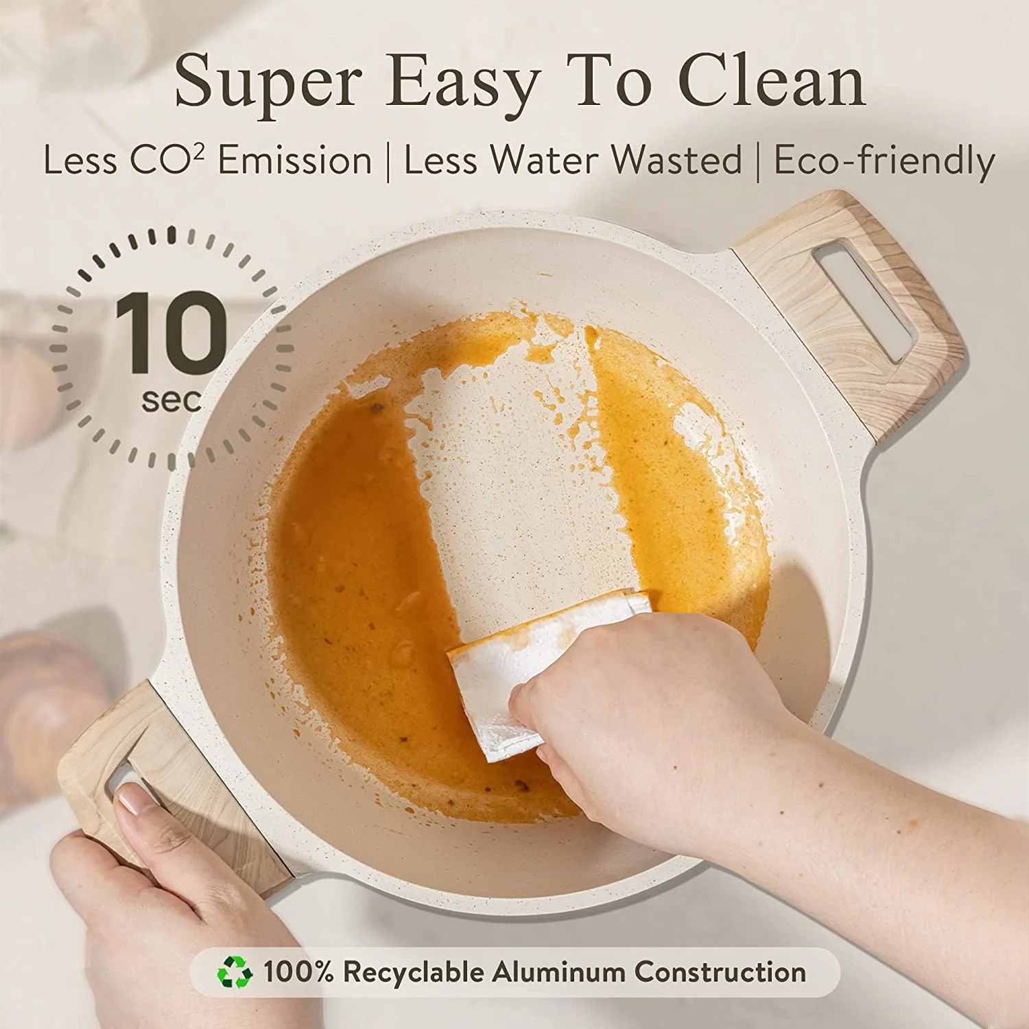 Töpfe und Pfannen-Set, antihaftbeschichtet, weißer Granit, Induktionsküchen-Kochgeschirr-Sets, 10-teiliges Antihaft-Kochset mit Bratpfannen und Töpfen (PFOS, PFOA-frei)