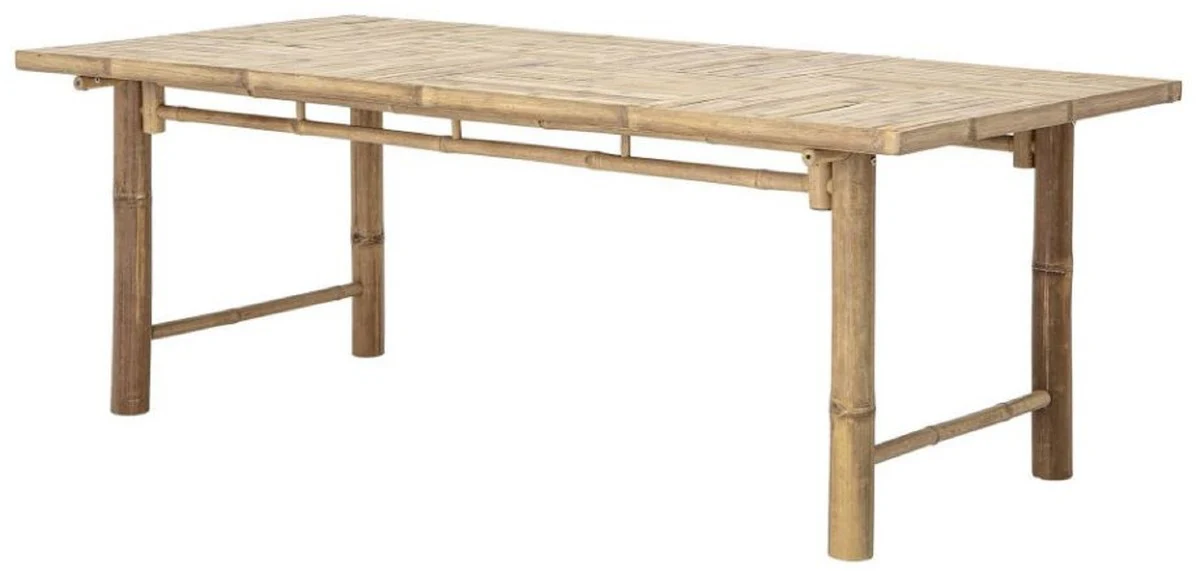 Luxury dining table natural colors 200 x 100 x H. 74 cm - Rectangular bamboo kitchen table - Dining room furniture - Bamboo furniture - Luxury furniture - Luxury dining room furnishings