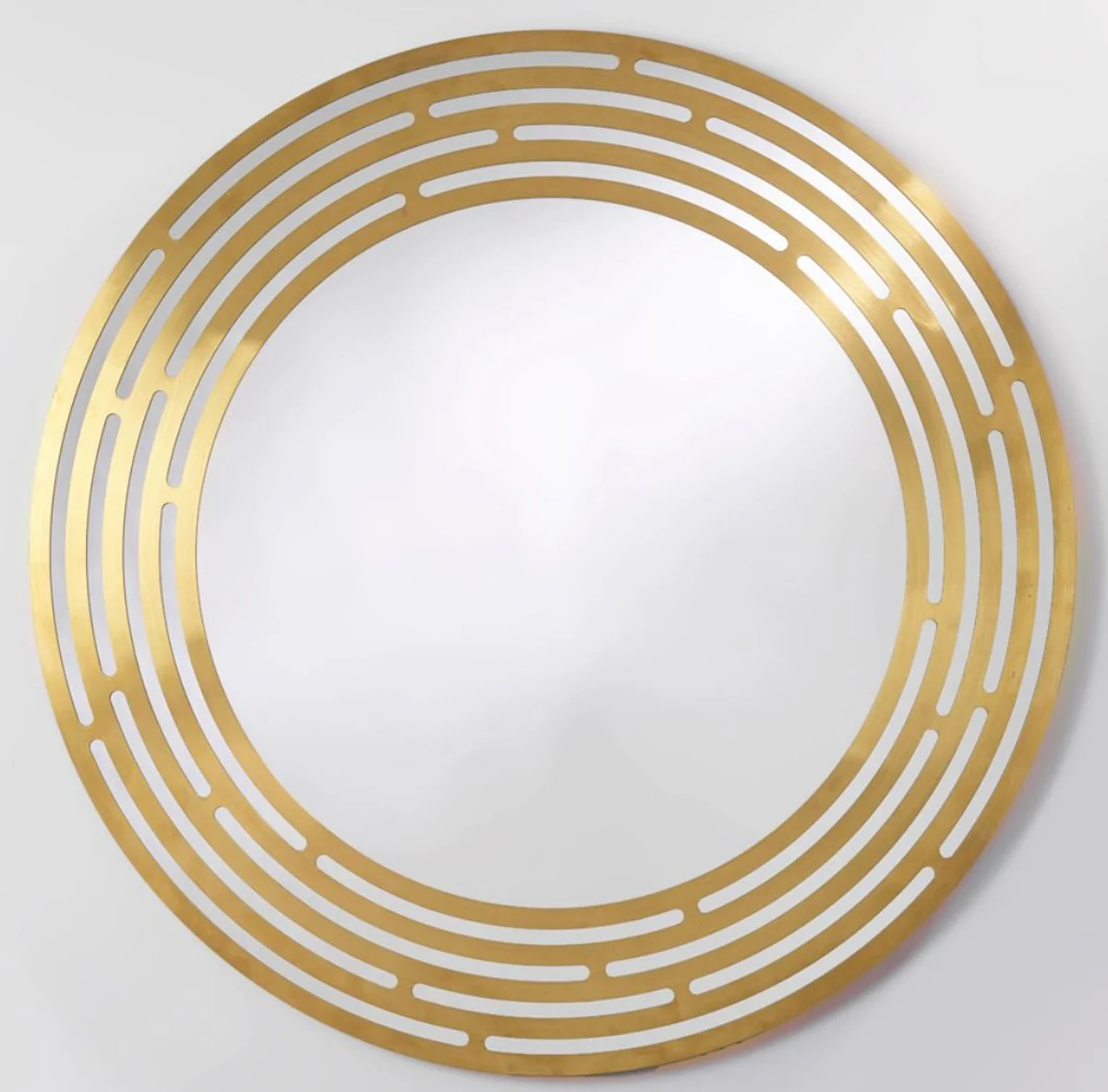 Luxury mirror brass colored Ø 100 cm - Round wall mirror with metal frame - Luxury collection