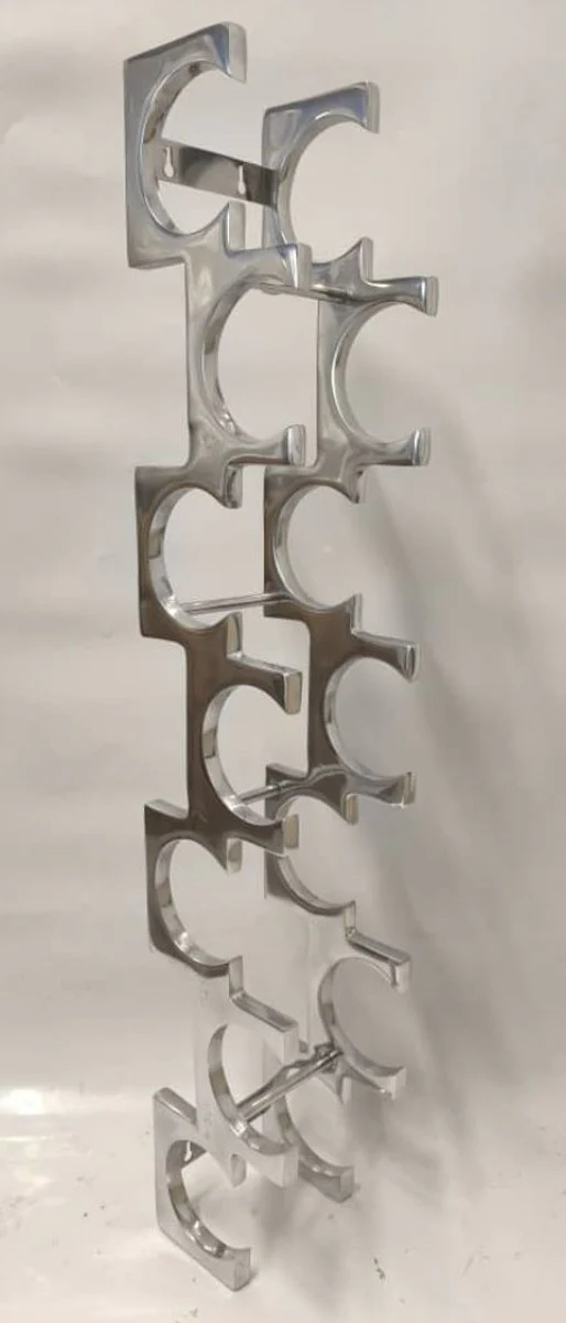 Aluminium Wand Weinregal Silber H. 84 cm - Deko Accessoires