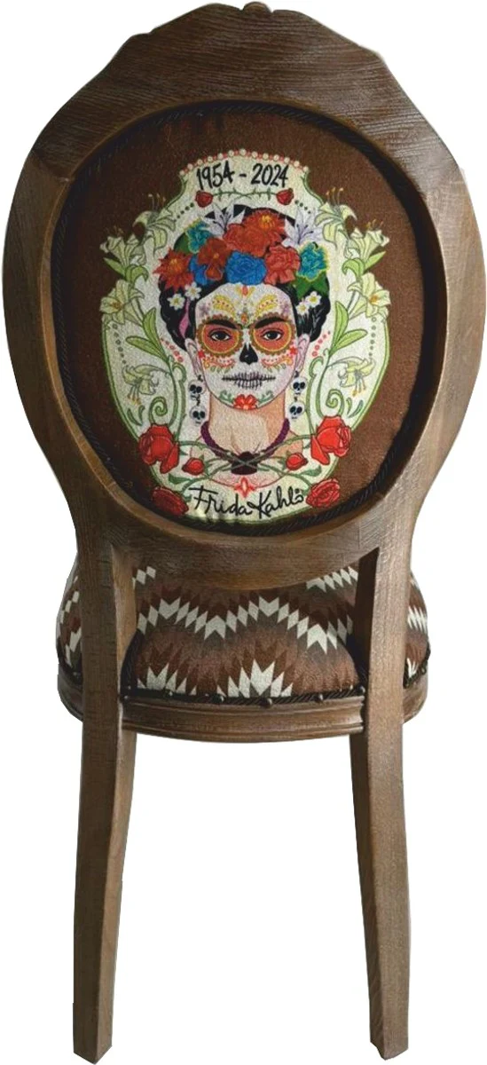 Frida Kahlo by Luxury Baroque Dining Room Chair Brown / Colorful