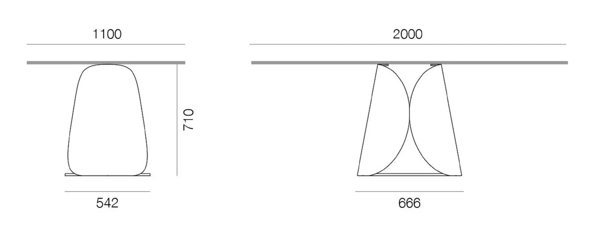 Luxury dining table black / silver 200 cm - Made in Italy