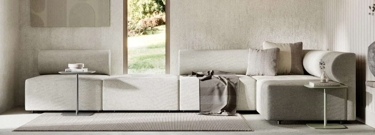 Luxury corner sofa gray 360 x 180 cm - Modular living room sofa - Luxury furniture