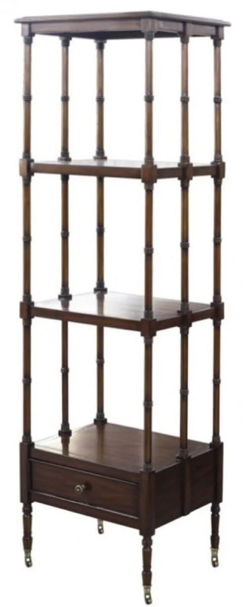 Luxury shelf cabinet with drawer dark brown 44 x 36 x H. 163 cm - luxury quality