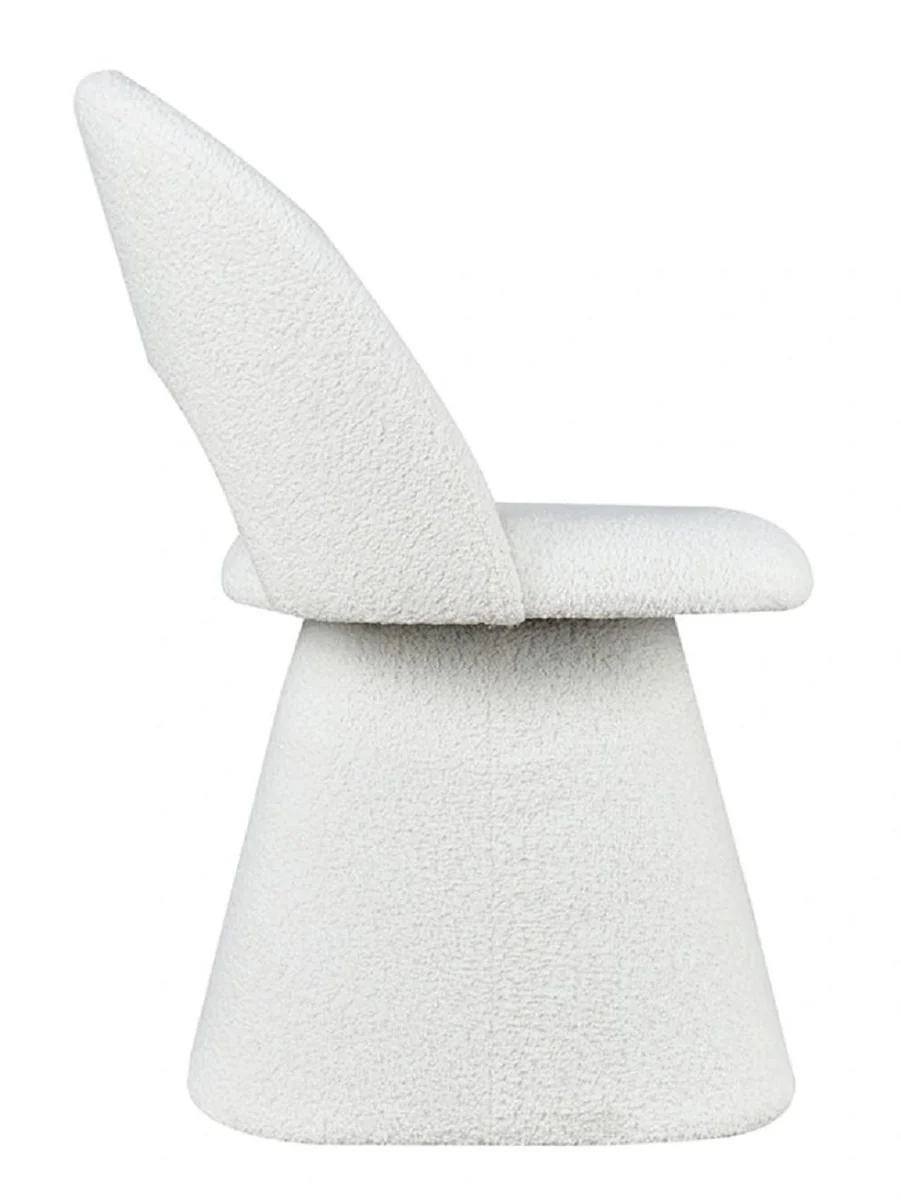 Luxury dining room chair with curved backrest white H. 79 cm - dining room furniture