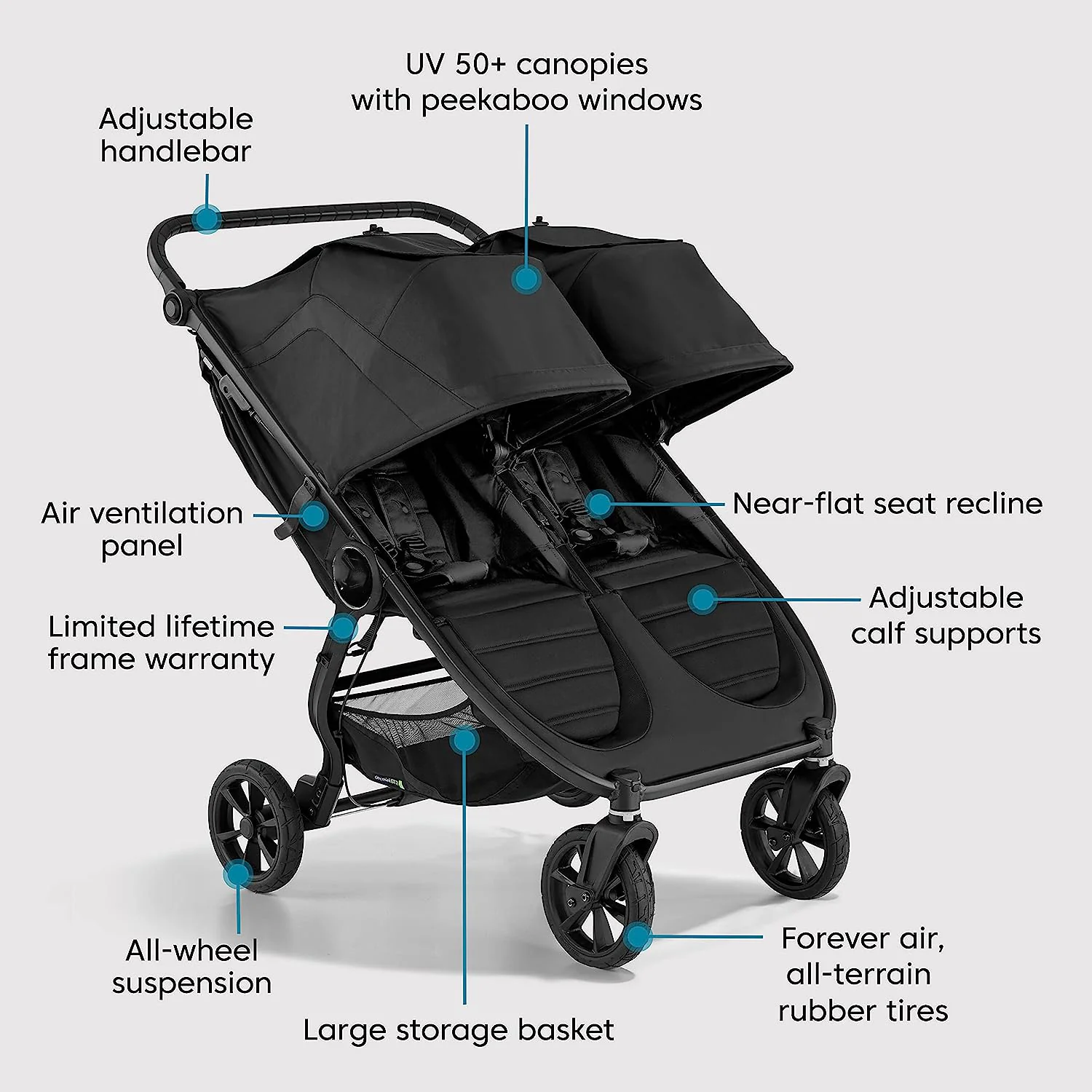 Baby Jogger City Mini GT2 All-Terrain-Kinderwagen, Opulent Black