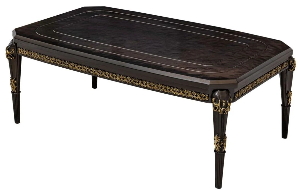 Luxury Baroque coffee table dark brown / gold 132 cm - Baroque furniture