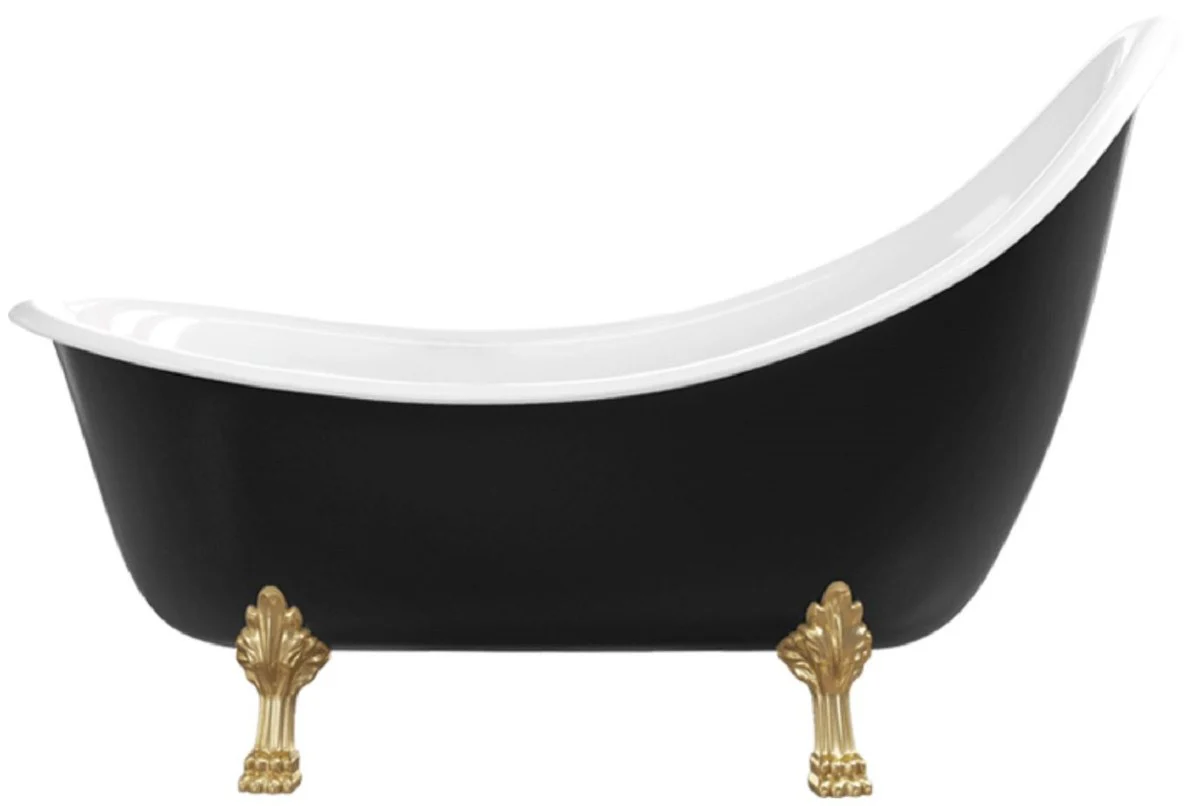 Art Nouveau bathtub black / white / gold 180 cm - Freestanding retro style bathtub