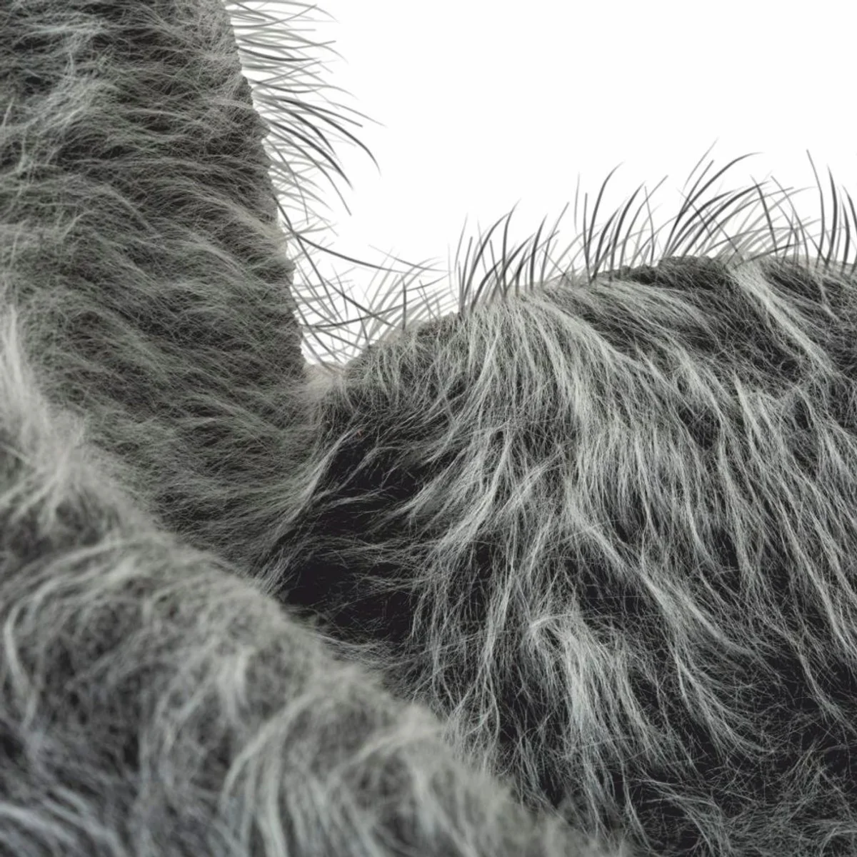 Luxury living room faux fur sofa gray / brass 134 cm