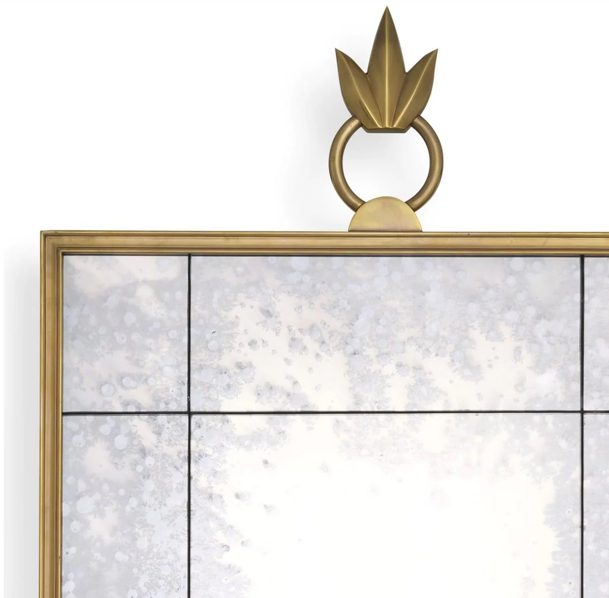 Luxury wall mirror antique brass color 60 x 2 x H. 140 cm - Rectangular mirror with antique mirror glass - Living room mirror - Bedroom mirror - Cloakroom mirror - Luxury furniture