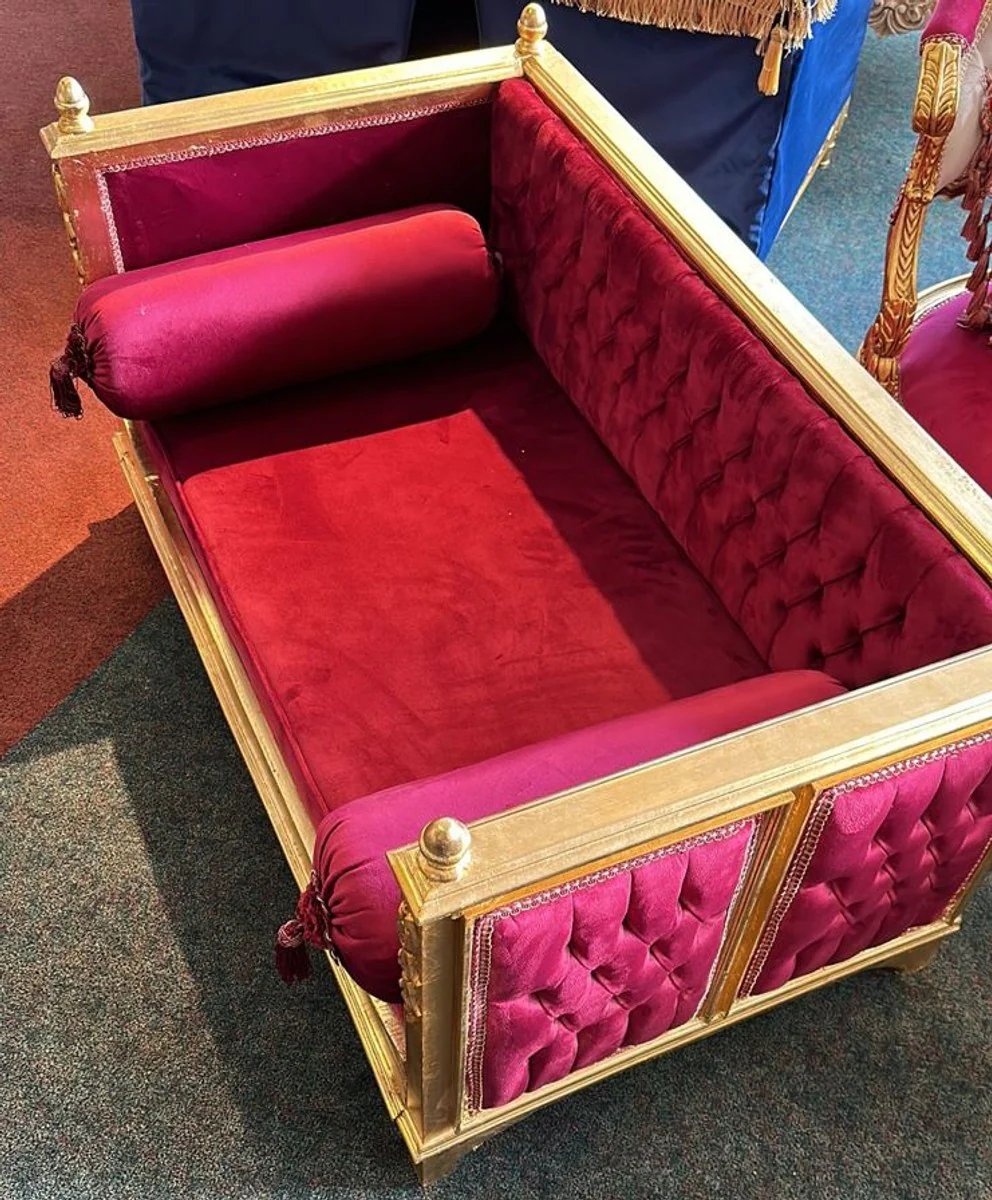 Baroque dog bed purple / gold - handmade antique style dog bed - magnificent dog furniture in baroque style - antique style animal furniture - baroque animal furniture