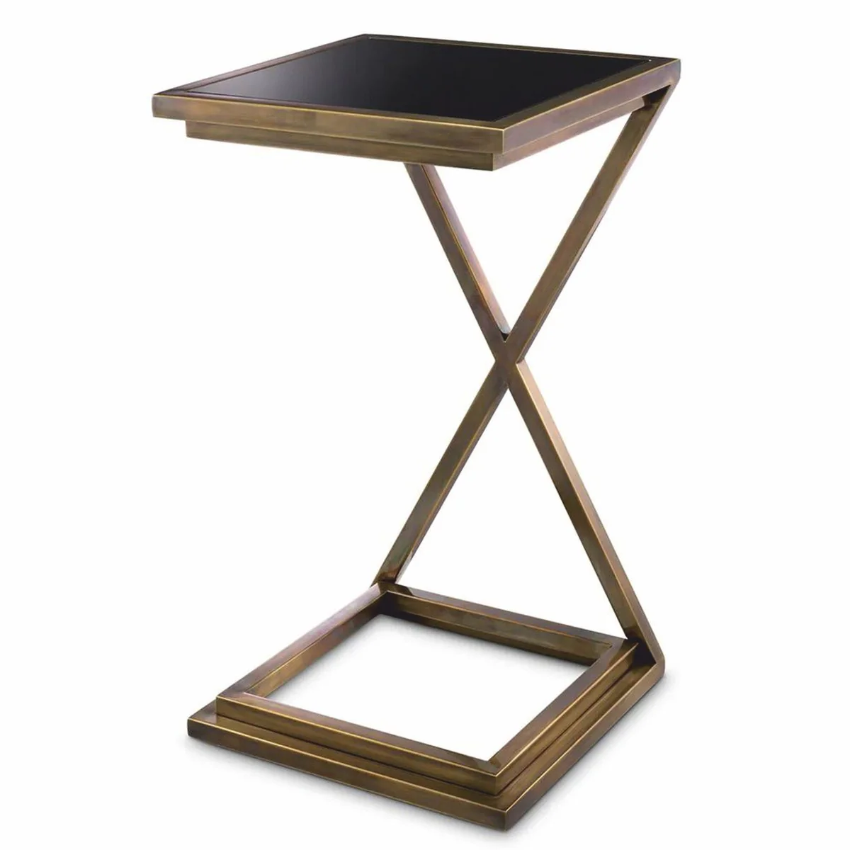Luxury side table vintage brass / black H. 60 cm - Luxury Furniture