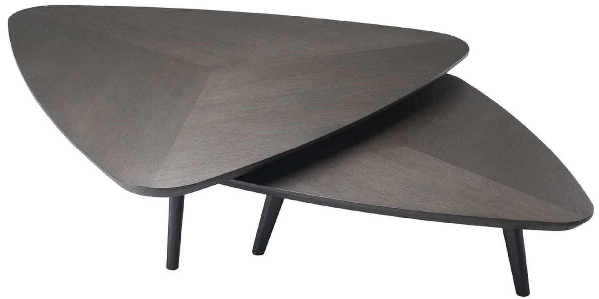 Luxury coffee table set mocha colors - 2 solid wood living room tables - living room furniture - luxury quality