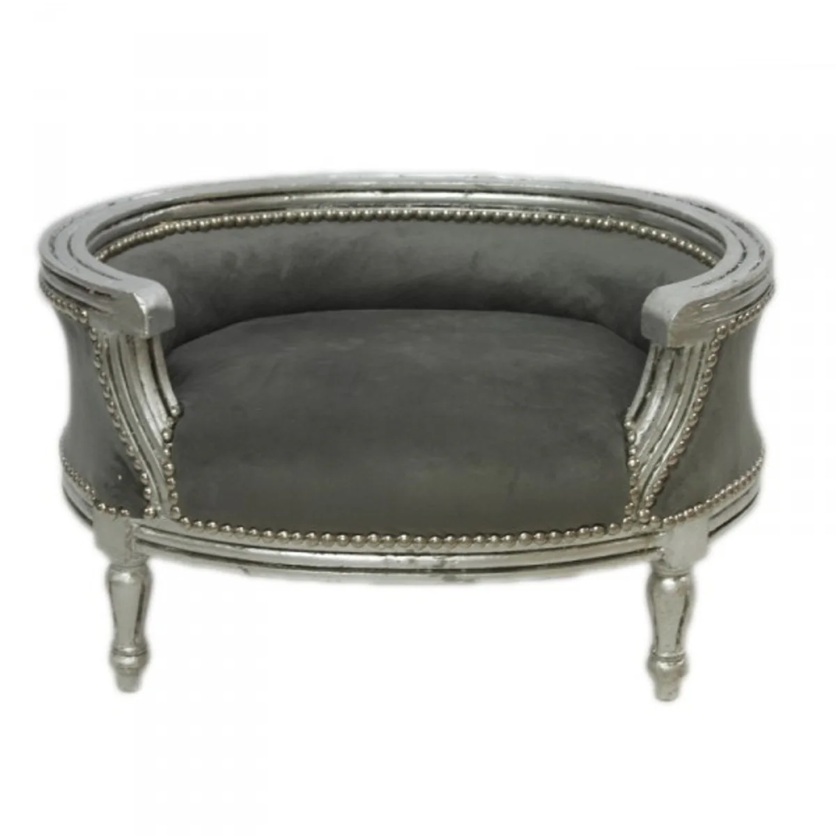Baroque Dog & Cat Sofa Gray/Silver Dog Bed & Cat Bed