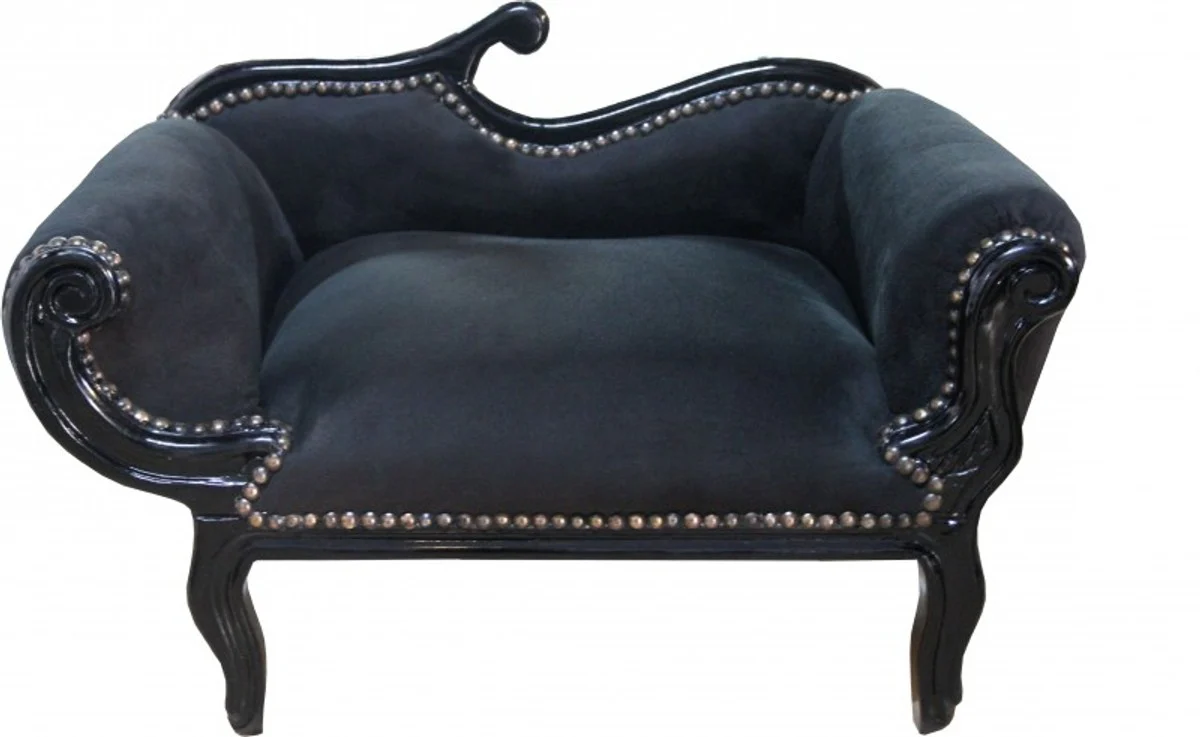 Baroque Dogs & Cats Chaise Longue Sofa Black / Black Dog Bed & Cat Bed - Limited Edition