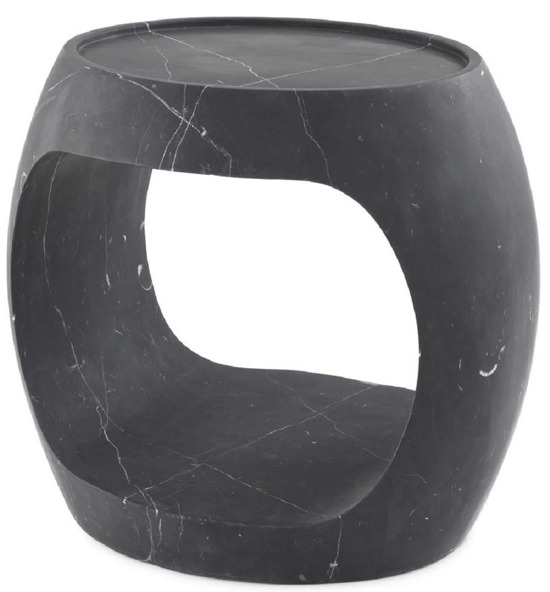 Luxury marble side table black 43 x 36.5 x H. 40.5 cm - Marble furniture - Luxury quality