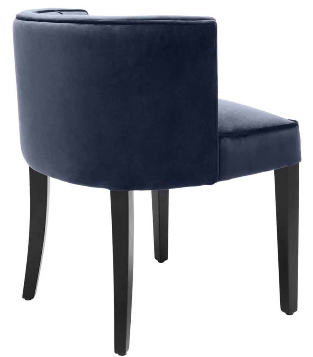 Luxury Chesterfield dining chair midnight blue / black 60 x 58 x H. 77 cm - Dining room furniture