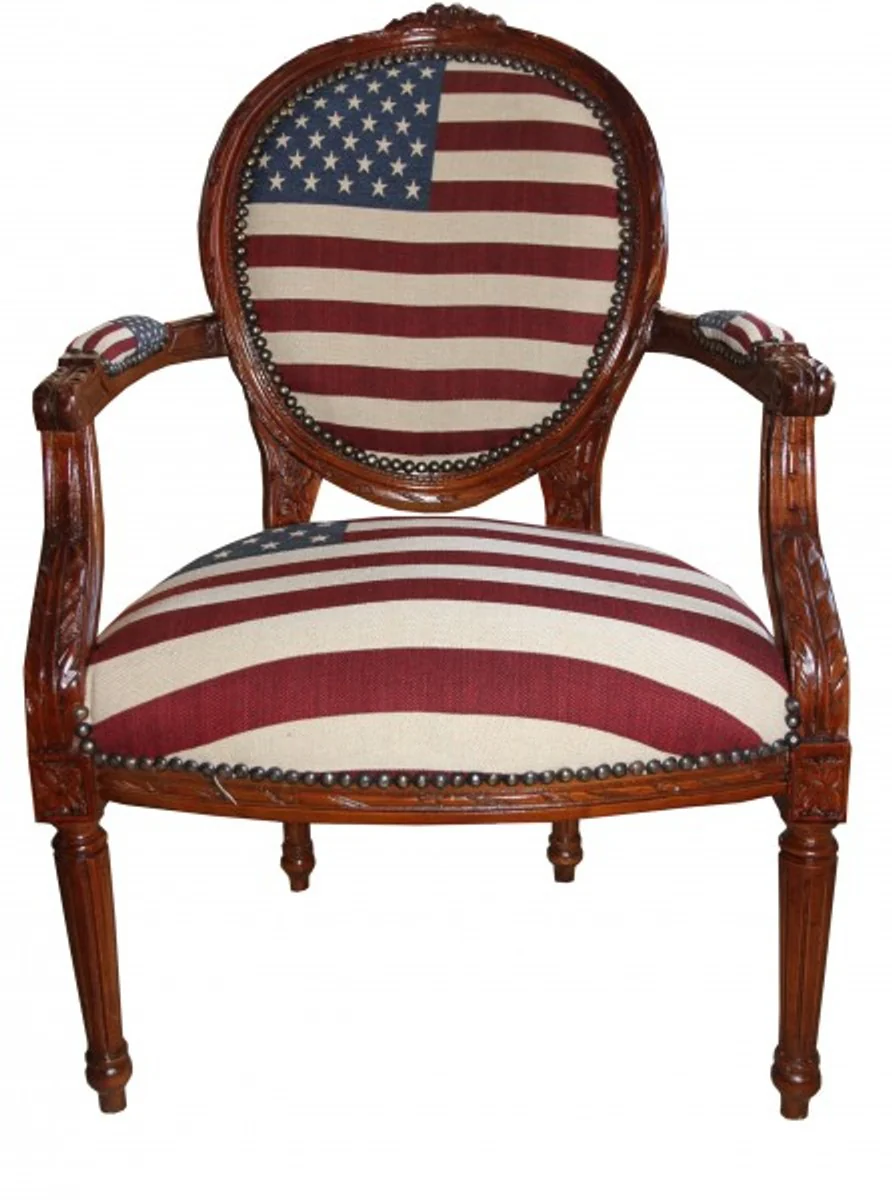 Baroque Salon Chair USA Design / Mahogany Brown - USA Style