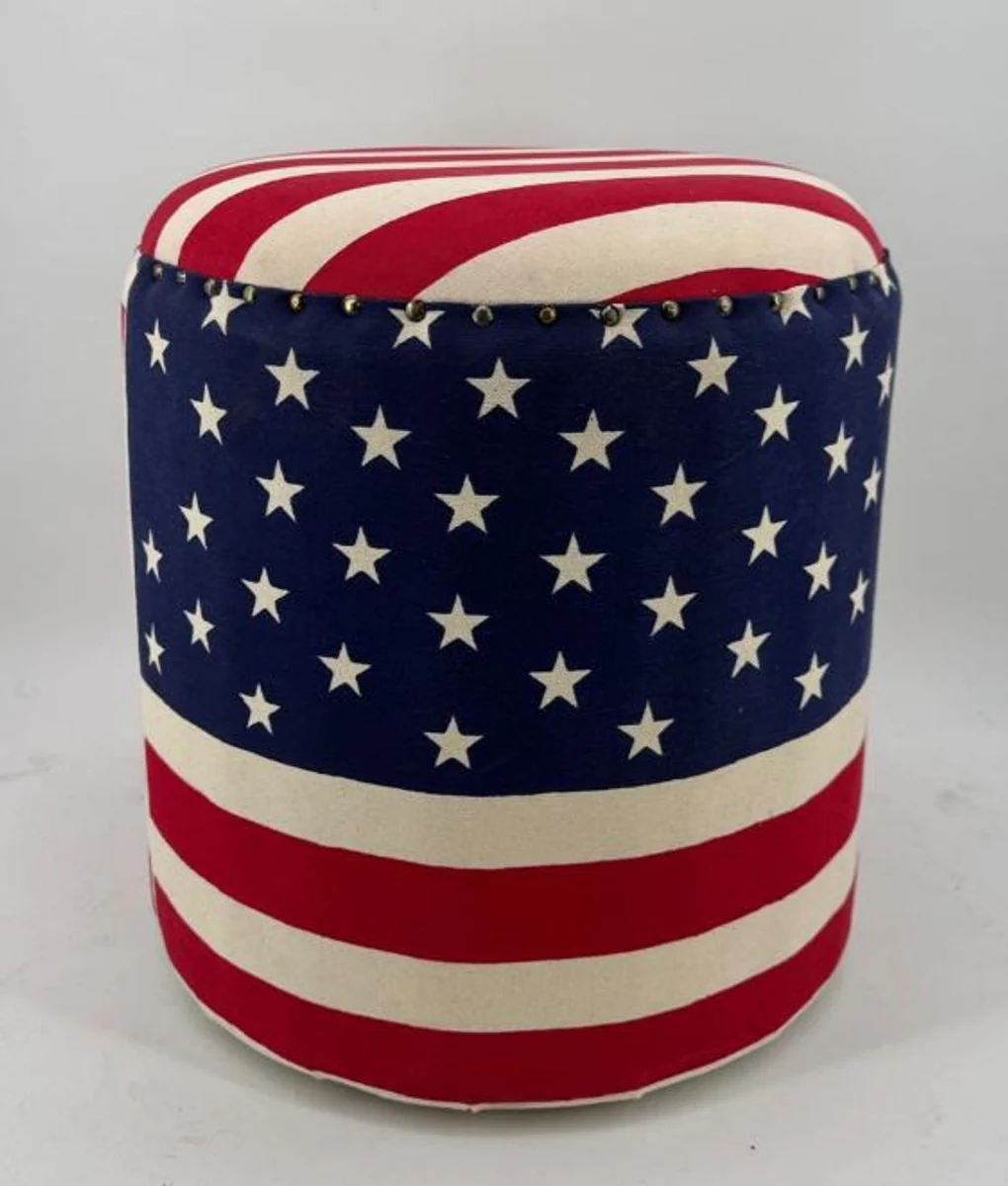 Hocker mit USA Design - Runder Sitzhocker mit amerikanischer Flagge