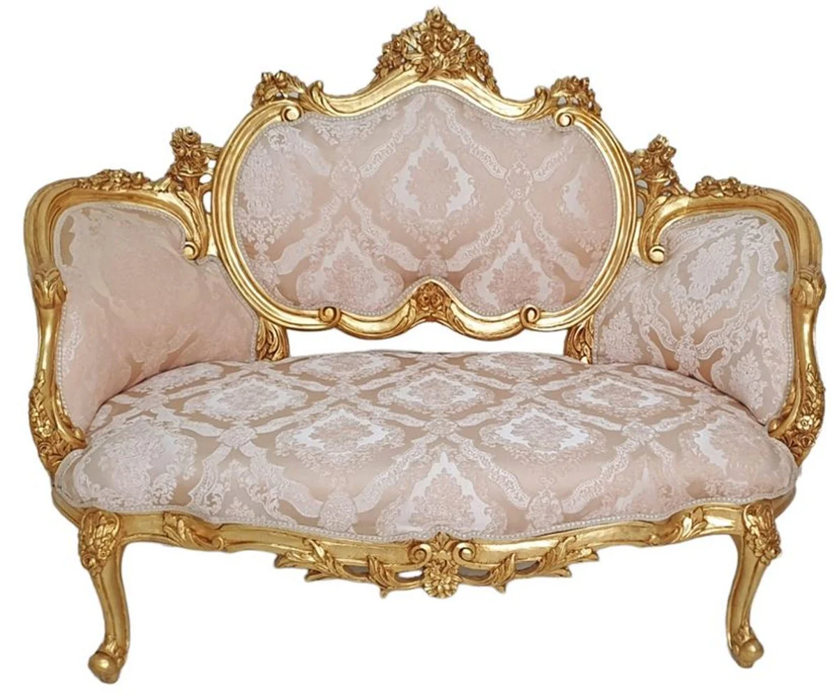 Baroque sofa pink / white / gold - handmade living room sofa in baroque style - living room furniture in baroque style - antique style furniture - magnificent baroque furniture - baroque furnishings