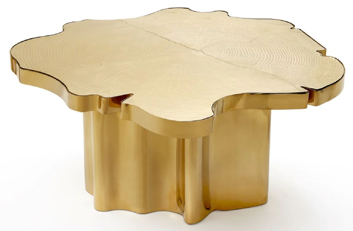 Luxury coffee table gold 105 x 109 x H. 45 cm - stainless steel living room table - luxury living room & hotel furniture