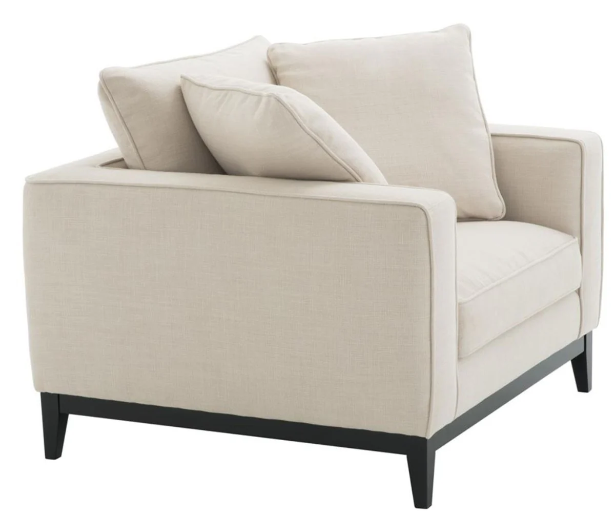 Luxury living room armchair natural color 116 x 106 x H. 94 cm - luxury furniture