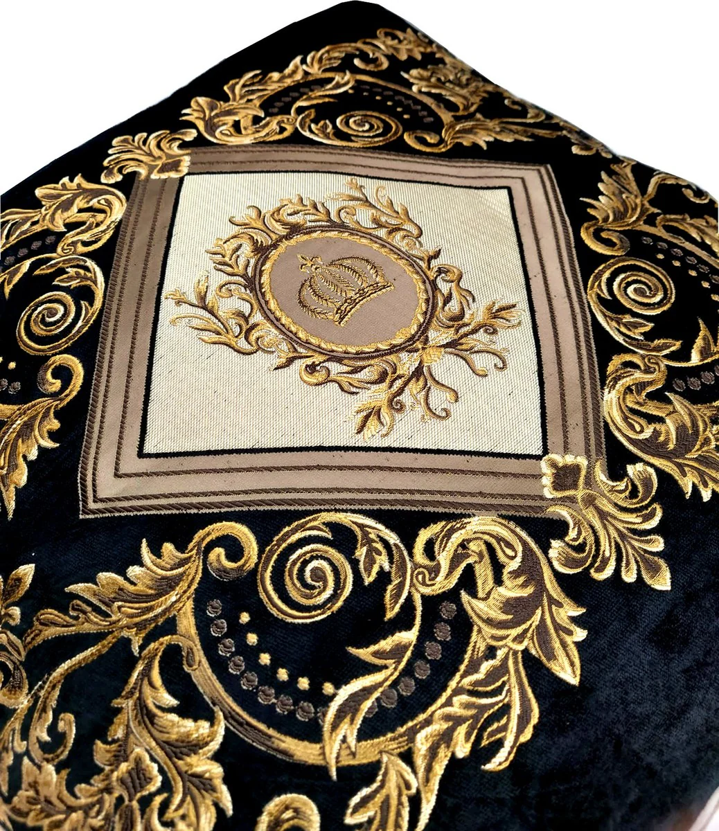 Harald Glööckler luxury decorative cushion Pompöös by black / cream / brown / gold - designer decorative cushions - Glööckler cushions - Harald Glööckler designer decorative accessories - luxury quality